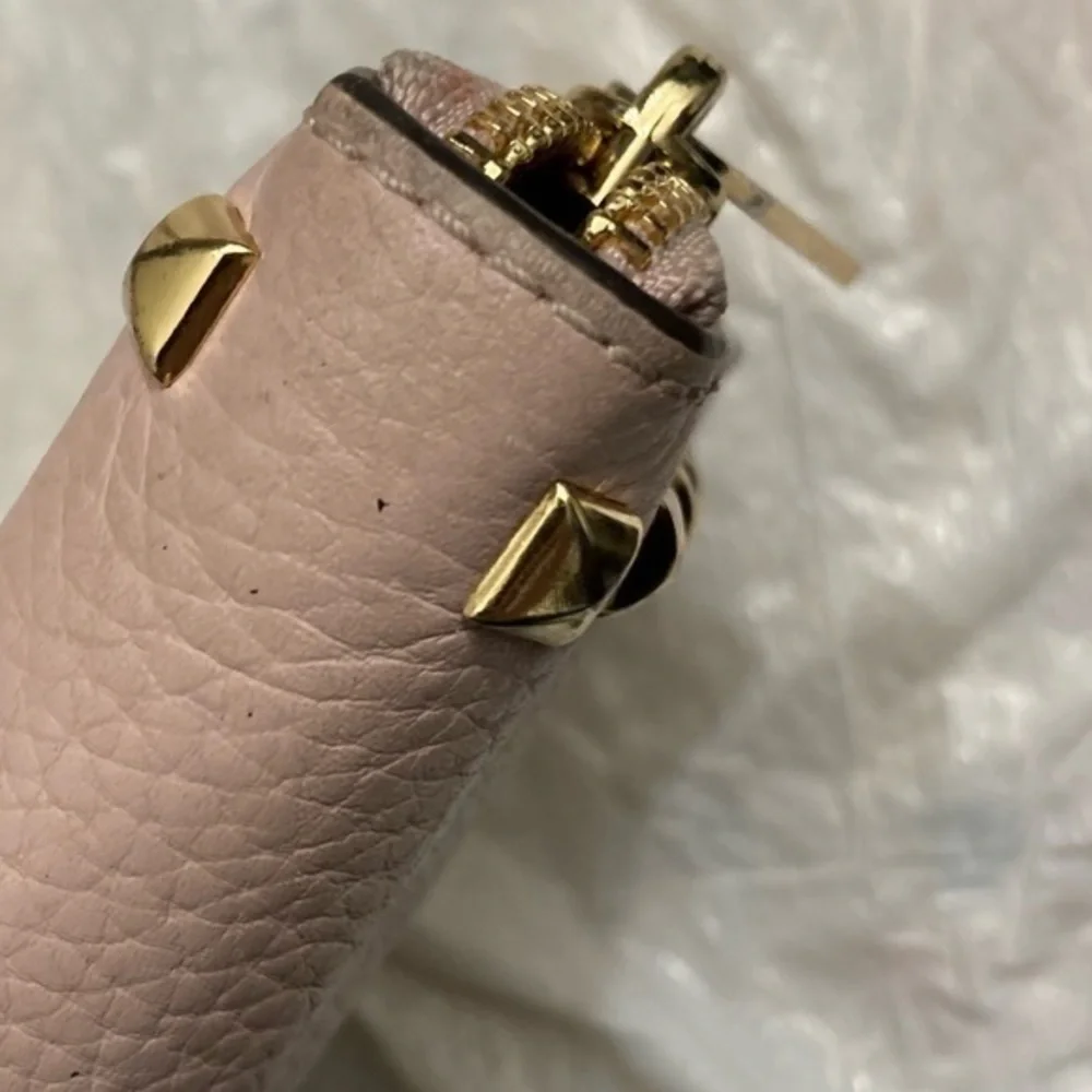 Michael kors pink leather gold studded zipper clutch accordion wallet - Picture 13 of 15